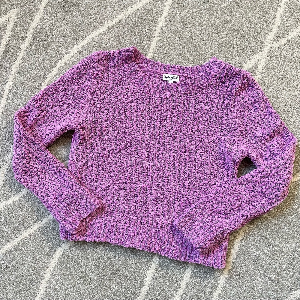 Splendid Purple Chenille Knit Fuzzy Sweater 6X